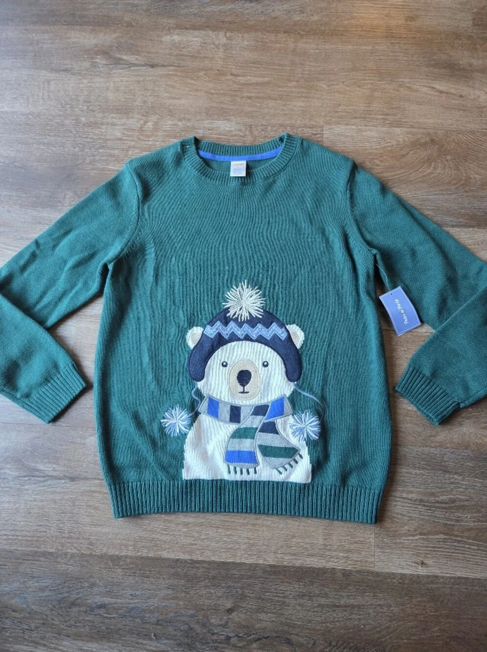 NWT Gymboree Boys Dark Green Polar Bear Sweater Winter Christmas Sweater size 12